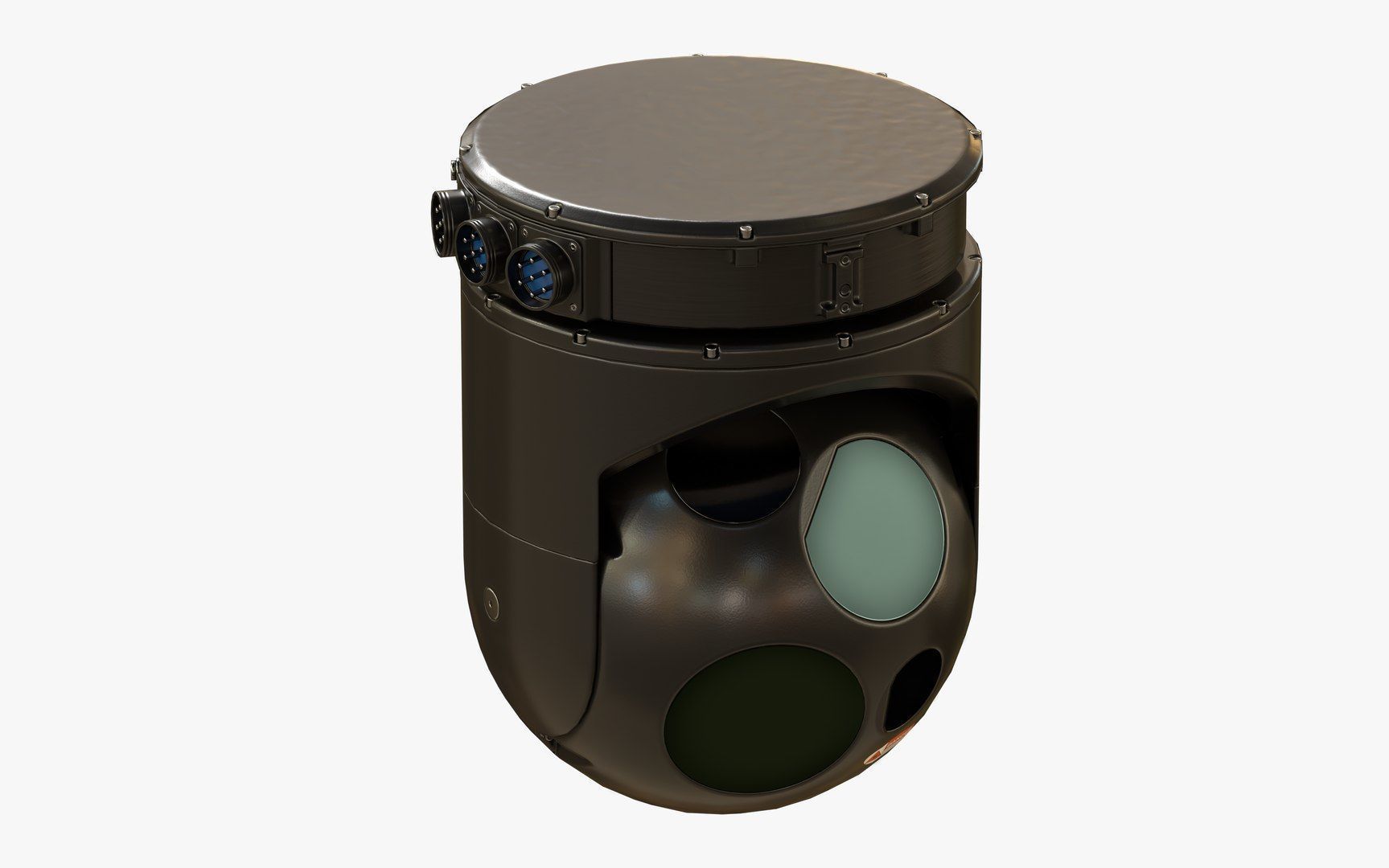 Wescam mx 10 Black GameReady LODs Drone Camera Low-poly 3D model_9