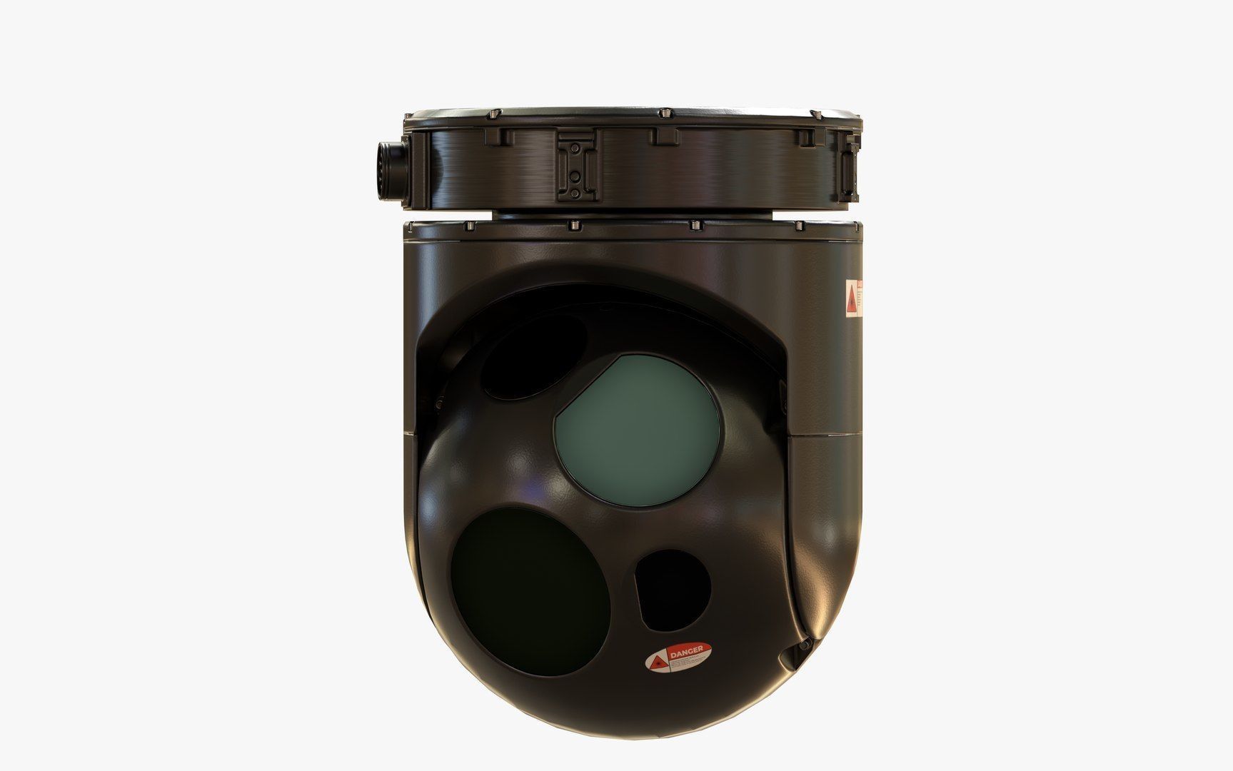 Wescam mx 10 Black GameReady LODs Drone Camera Low-poly 3D model_12