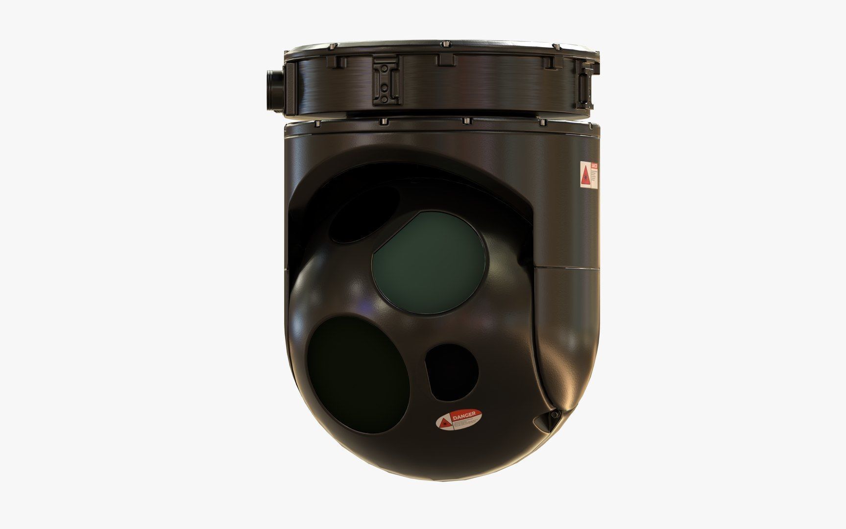 Wescam mx 10 Black GameReady LODs Drone Camera Low-poly 3D model_14