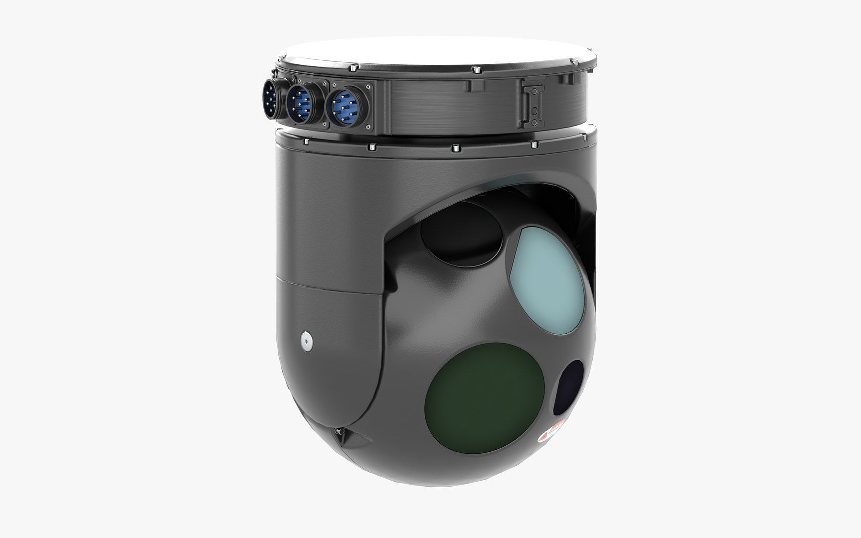 Wescam mx 10 Black GameReady LODs Drone Camera Low-poly 3D model_15