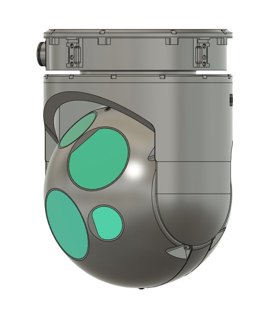 Wescam mx 10 Black GameReady LODs Drone Camera Low-poly 3D model_3