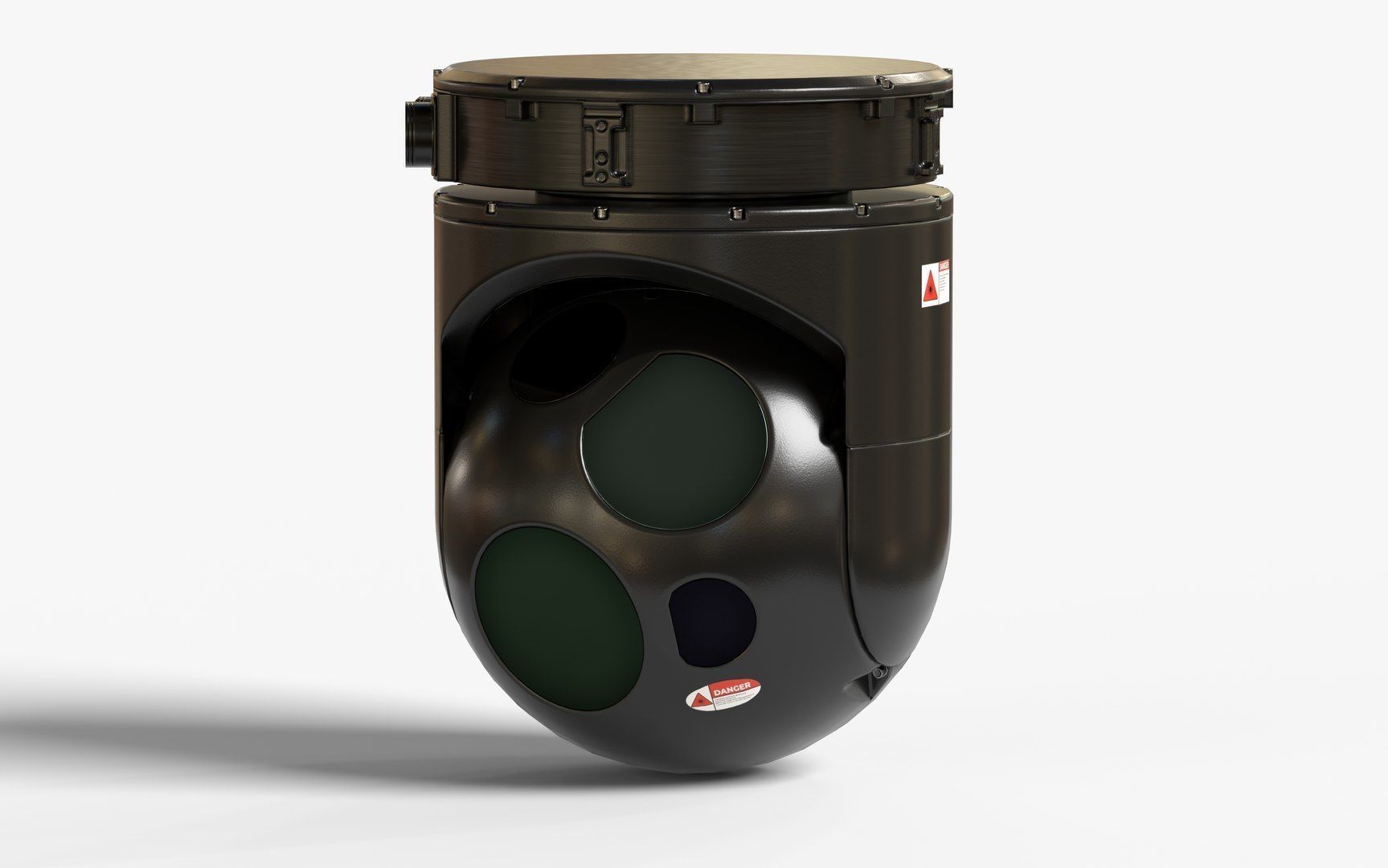 Wescam mx 10 Black GameReady LODs Drone Camera Low-poly 3D model_5