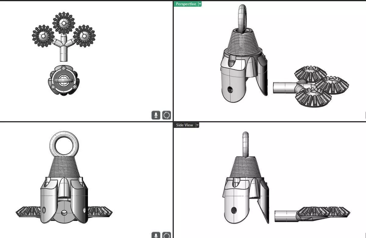 oil drill bit pendant 3D print model_0