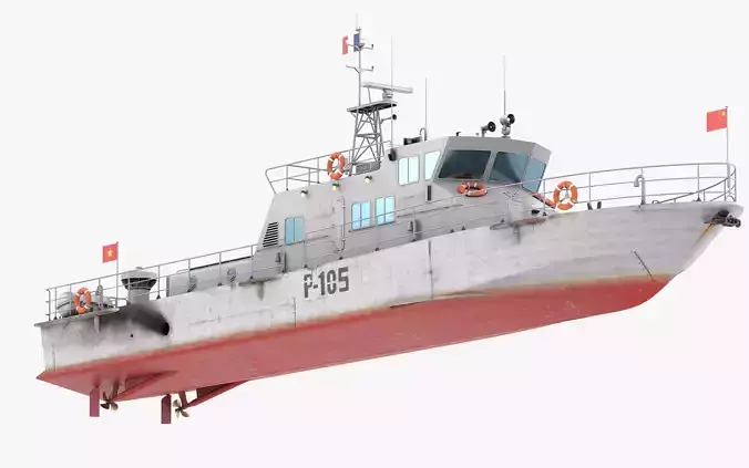Predator Class Patrol Boat Game Ready Rigged LOD  Low-poly 3D model