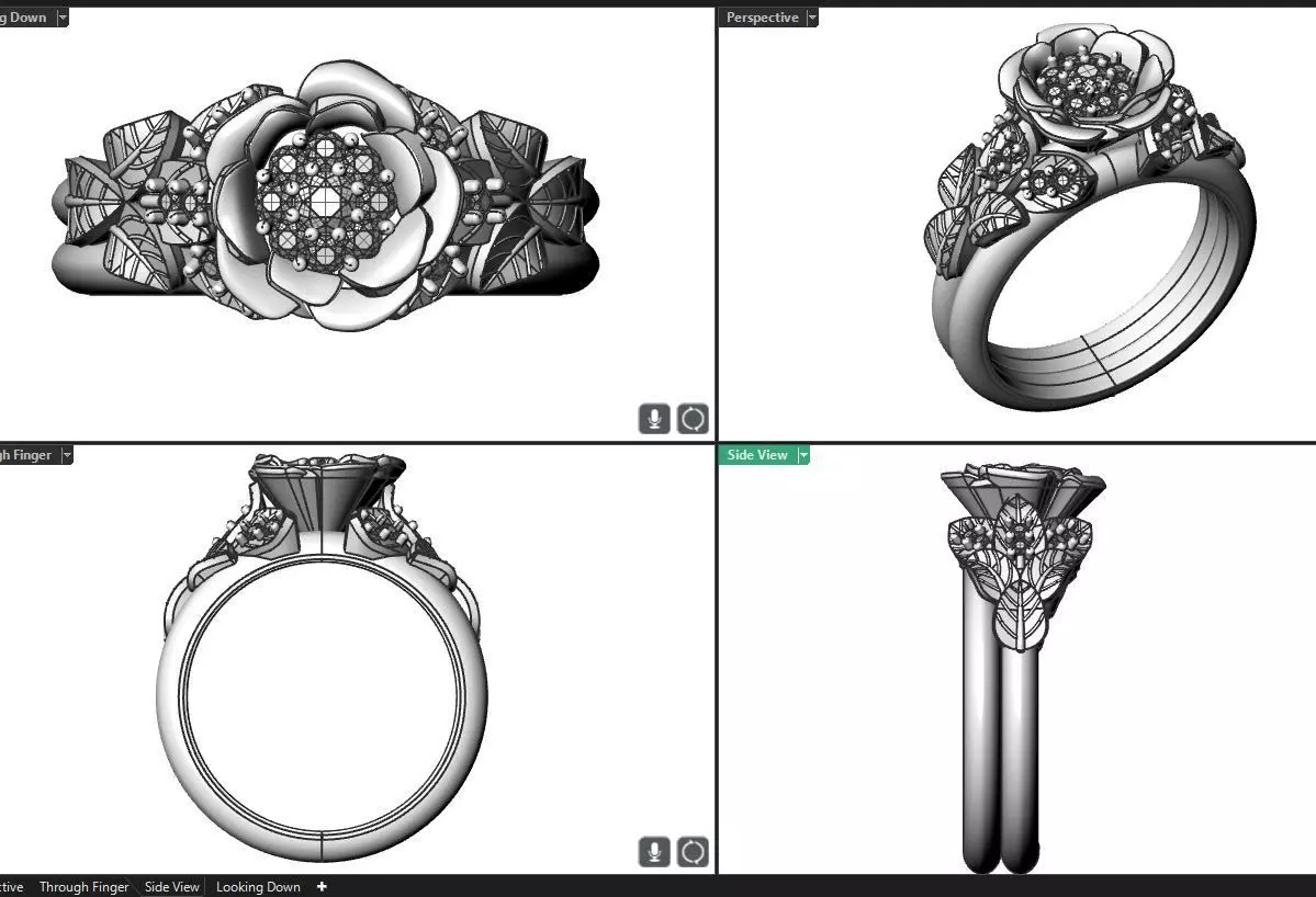 Rose Bud ring 3D print model_0