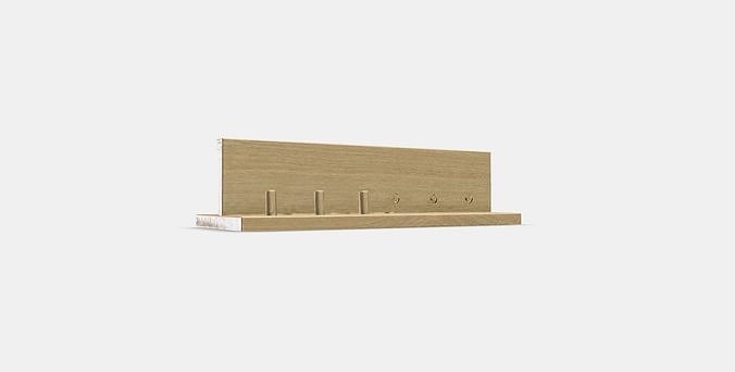 HASTVISKARE Wall storage with hooks Low-poly 3D model