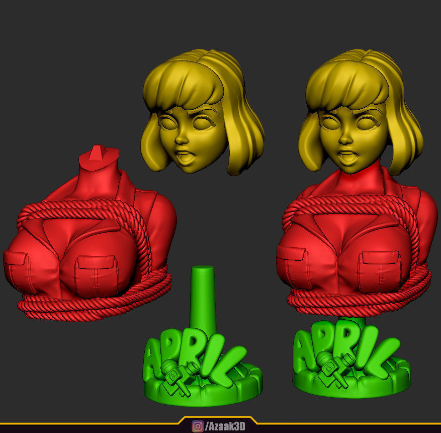 April ONeil Bust 3D print model_2