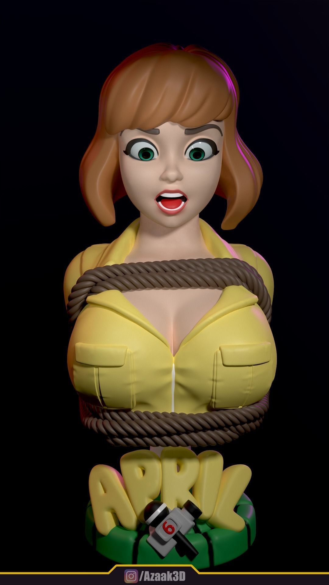 April ONeil Bust 3D print model_5