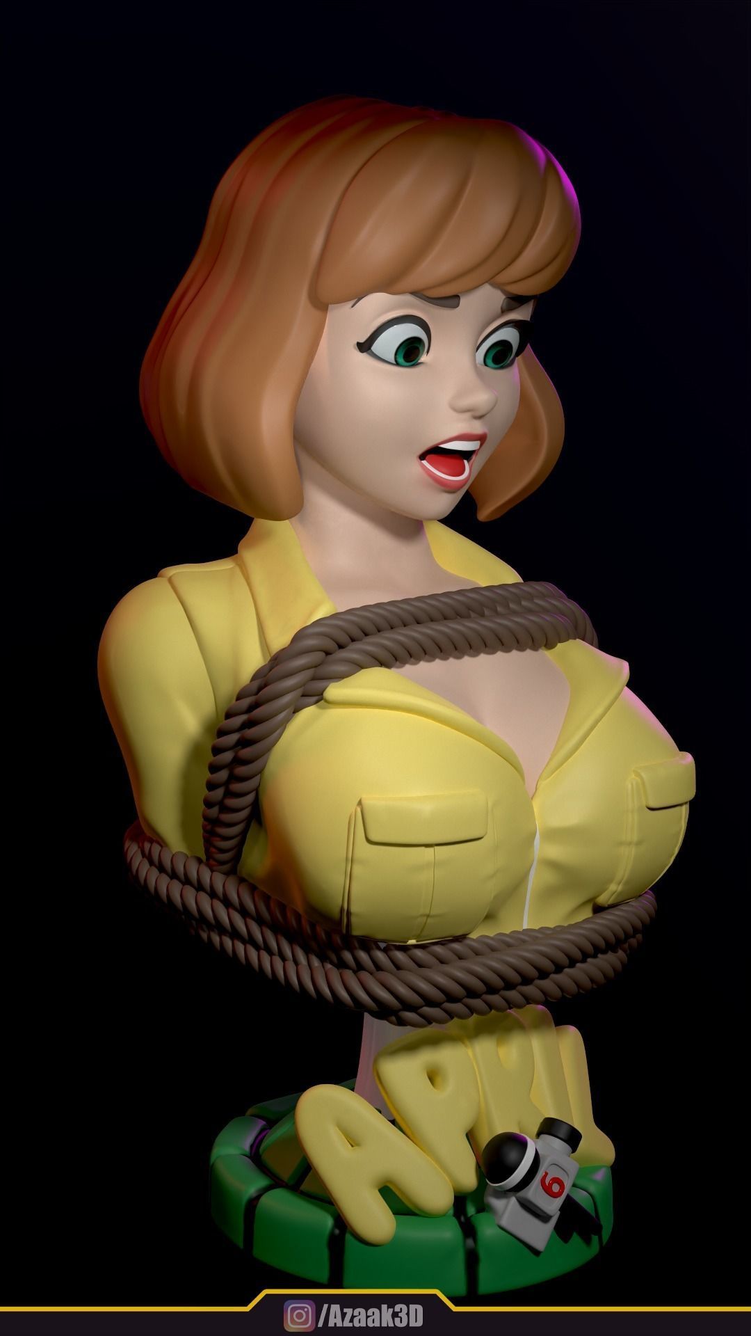 April ONeil Bust 3D print model_7