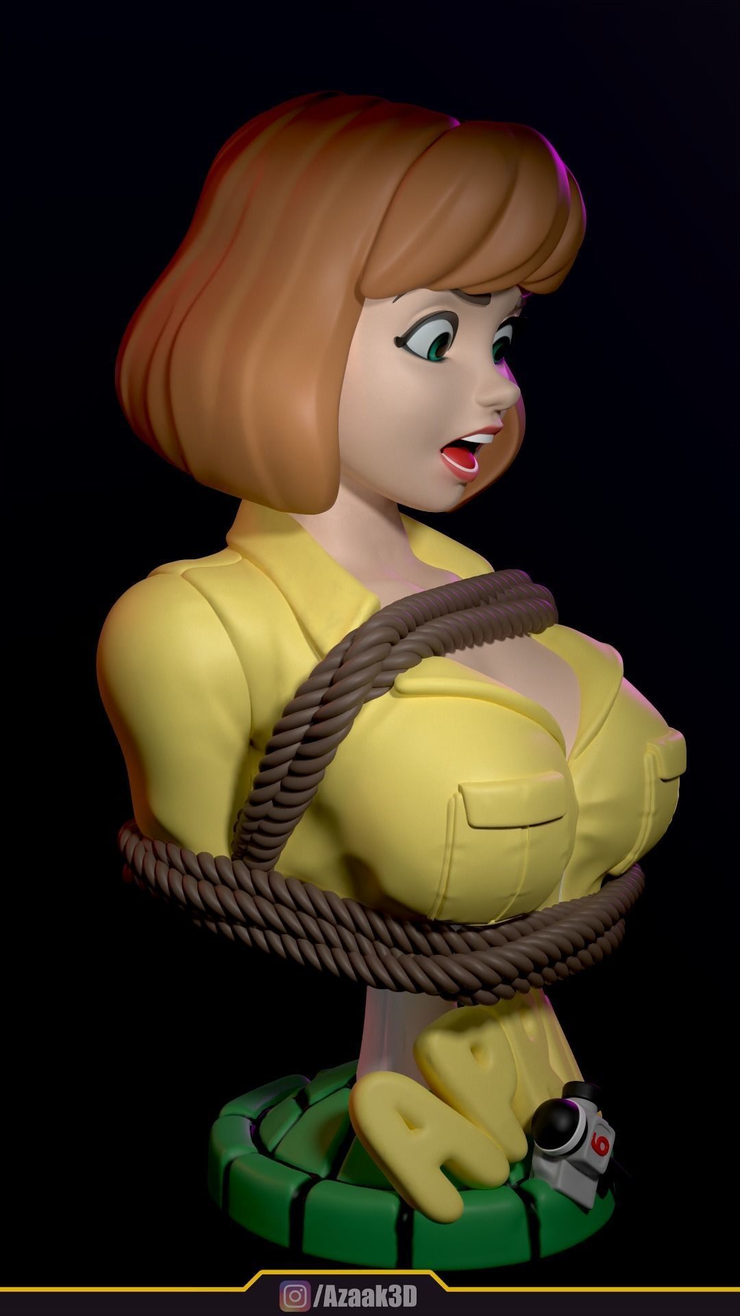 April ONeil Bust 3D print model_8