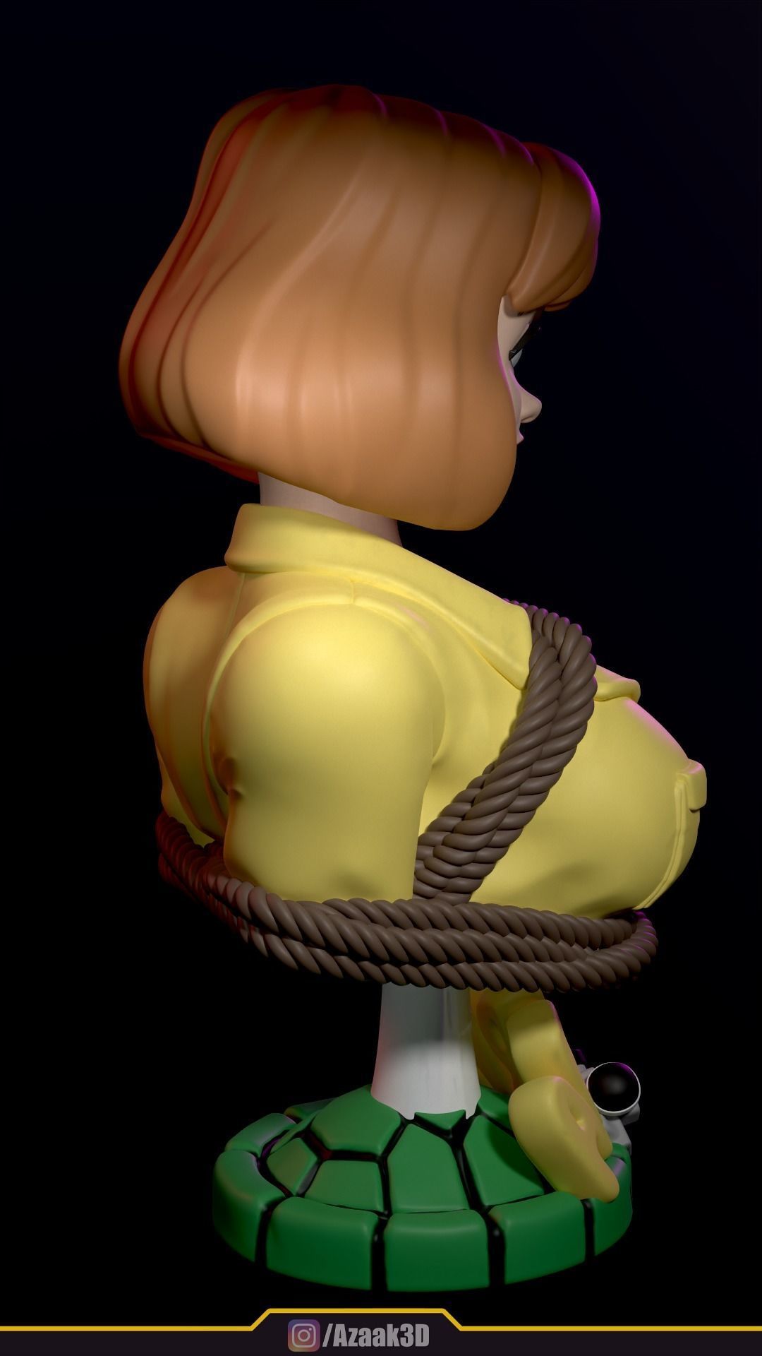 April ONeil Bust 3D print model_11