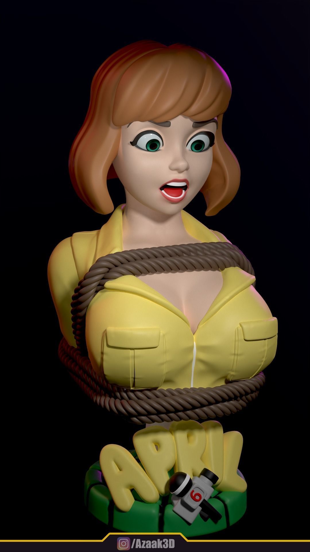 April ONeil Bust 3D print model_6