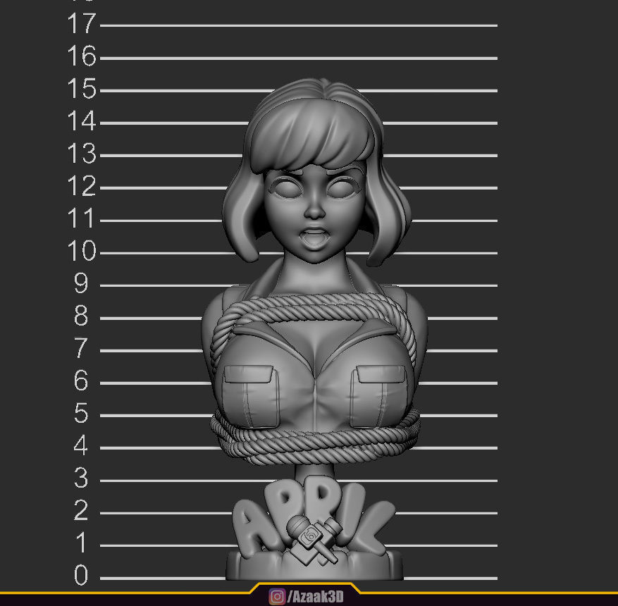 April ONeil Bust 3D print model_3