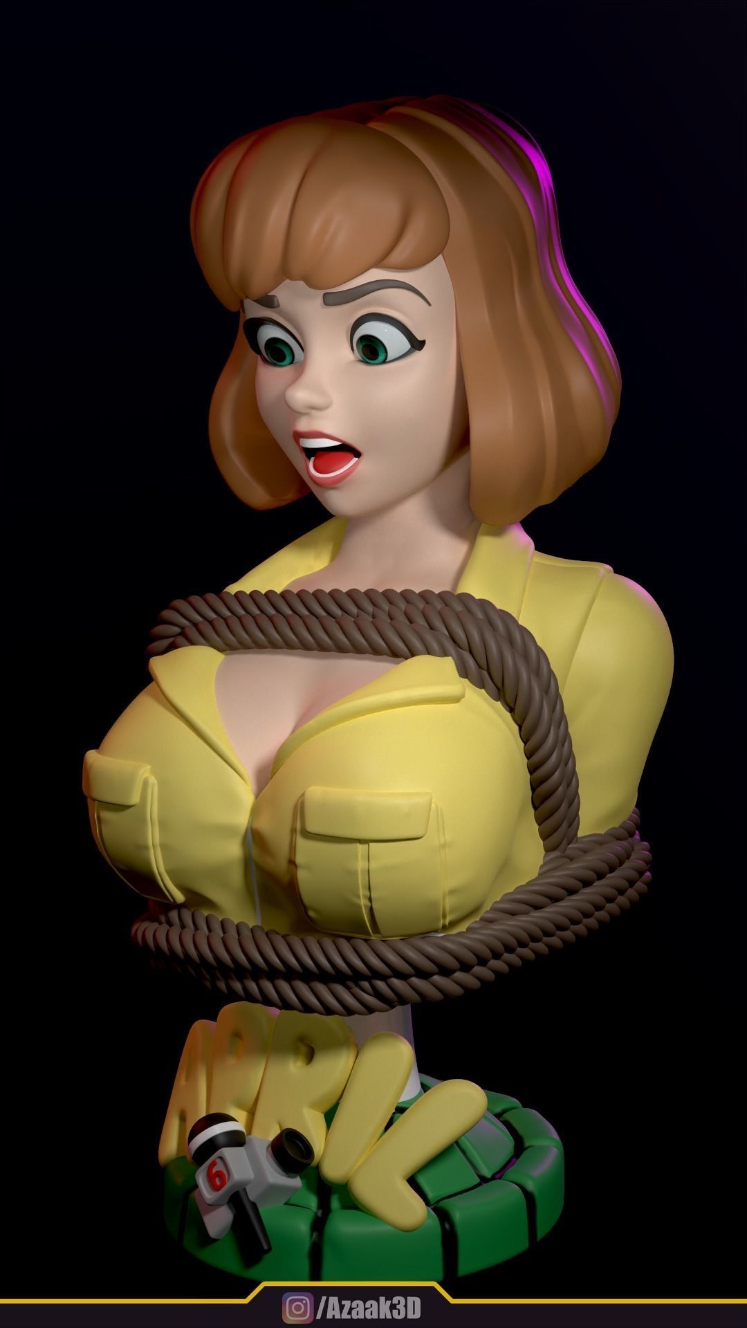 April ONeil Bust 3D print model_23
