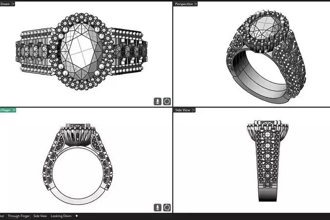 engagement ring 3D print model