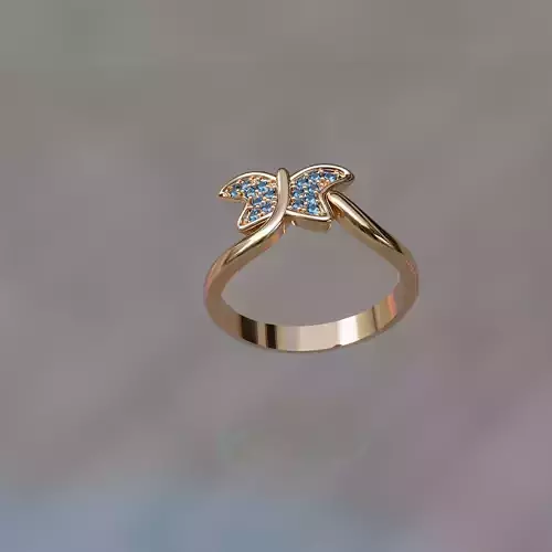Anillo Mariposa Engaste 3D print model