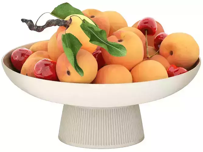 bowl of apricots and cherries