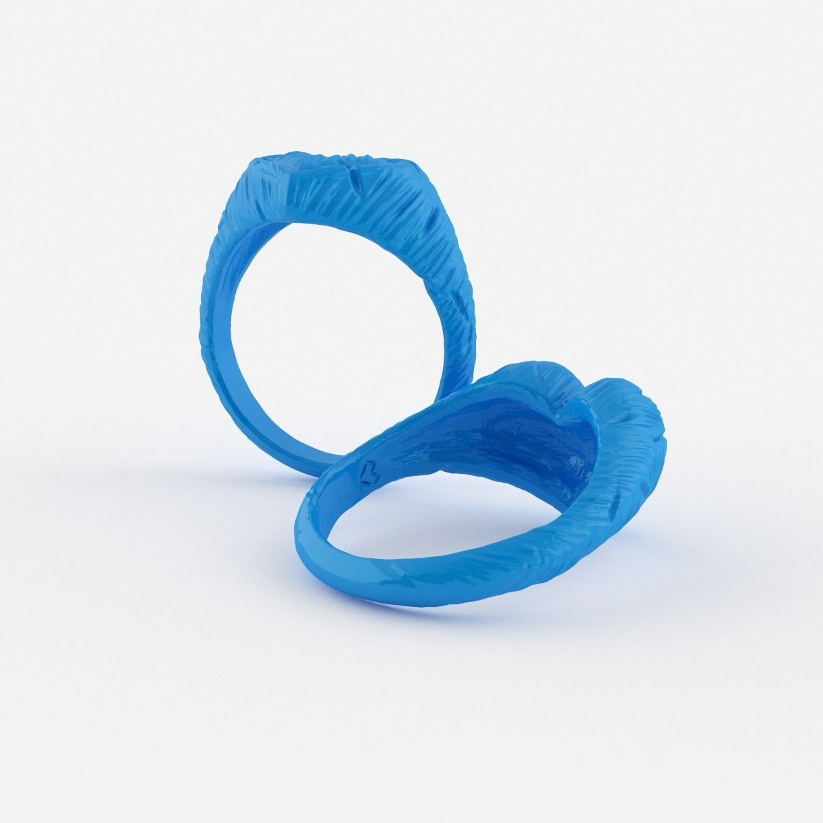 Rustic heart ring 3D print model_5