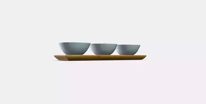 TYNGDLOS tray  3 bowls