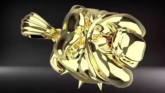 Bull Dog Head Pendant Charm Necklace Light Weight Jewelry