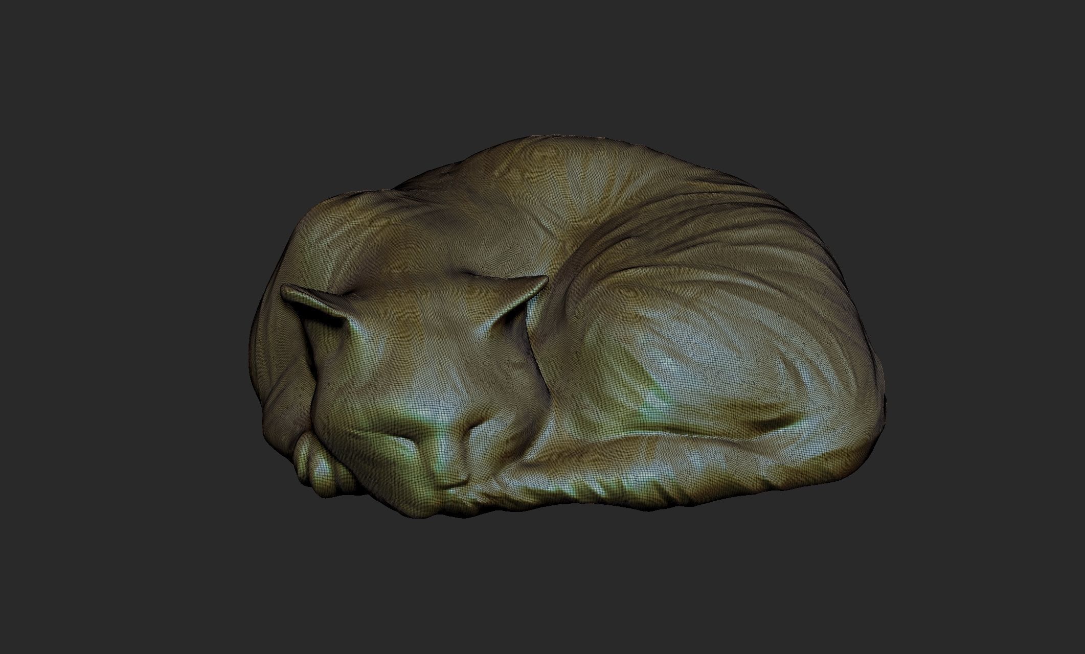 sleeping cat 3D model_1