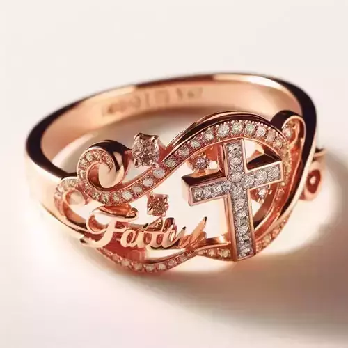 Anillo Dios Cruz Engaste
