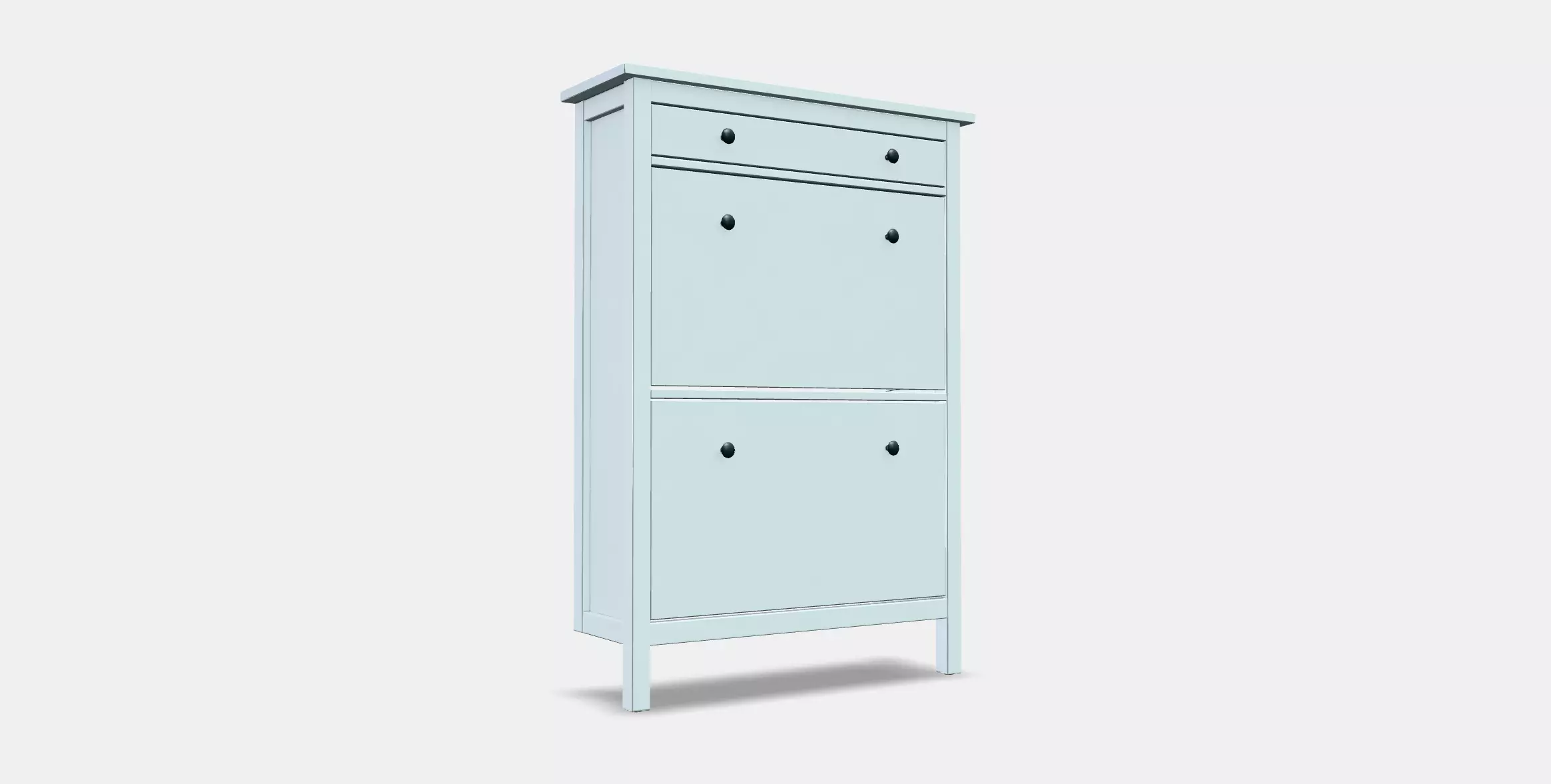 HEMNES shoe cabinet 2 compartments Low-poly 3D model_0