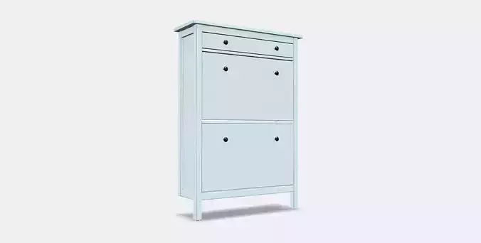 HEMNES shoe cabinet 2 compartments Low-poly 3D model