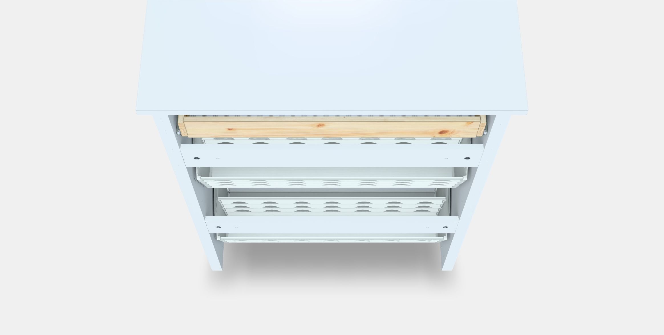 HEMNES shoe cabinet 2 compartments Low-poly 3D model_3