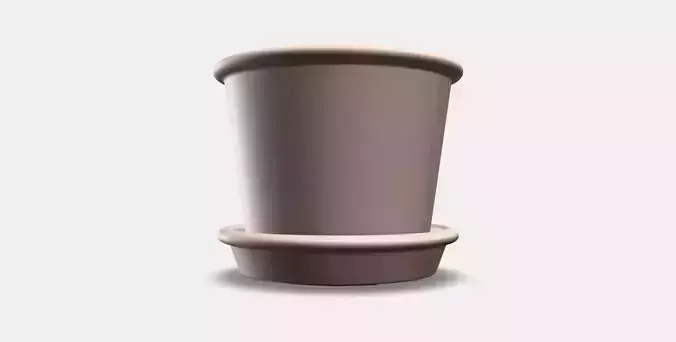 MUSKOTBLOMMA flower pot with saucer Low-poly 3D model