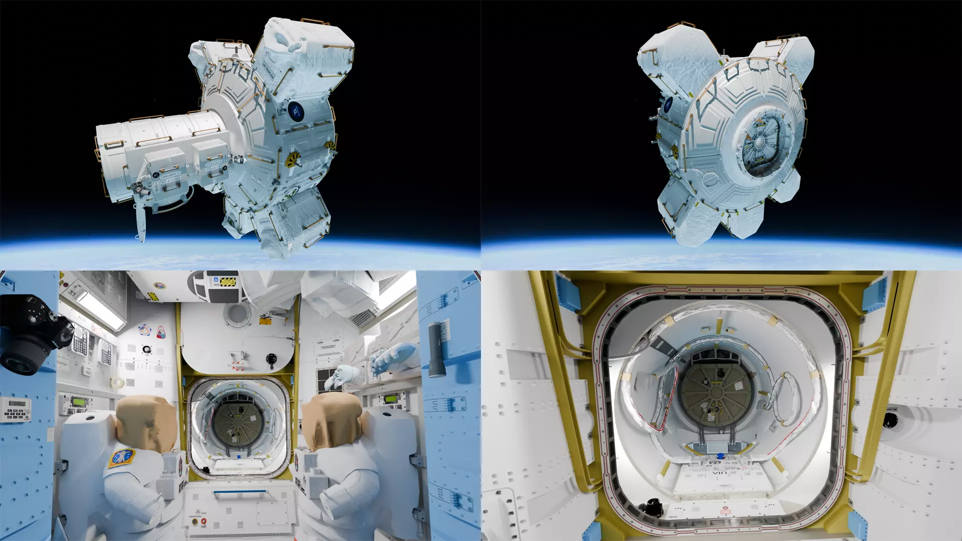 ISS Quest Joint Airlock Exterior Interior Low Poly Low-poly 3D model