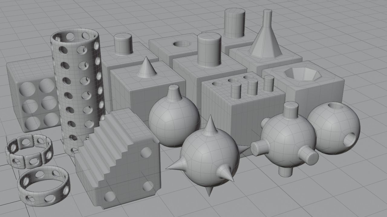 Male and female hard surface shapes 3d 2024 3D model_7