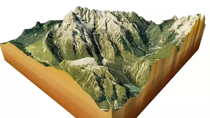 monte cristallo peak 3d model terrain