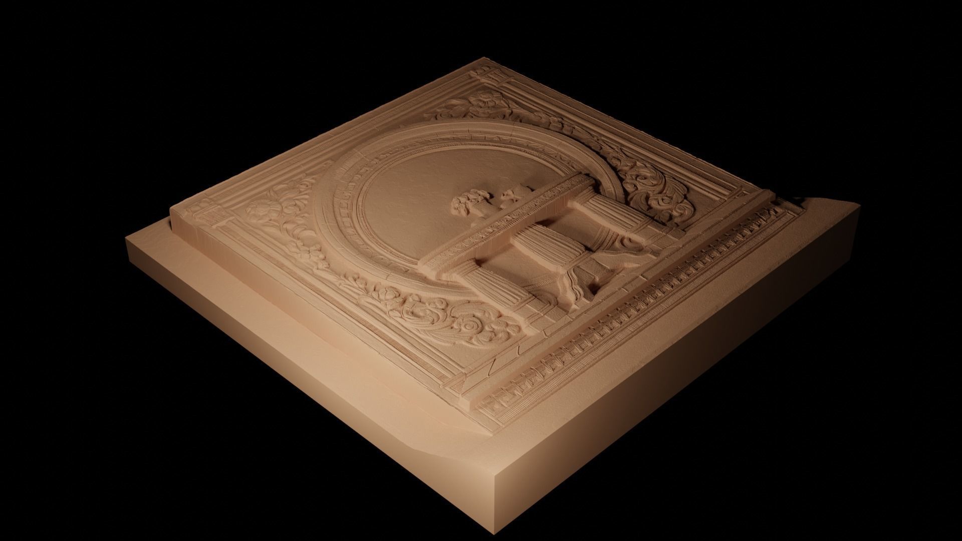 table CNC 3d Print High Relief Sand Casting 3D print model_2