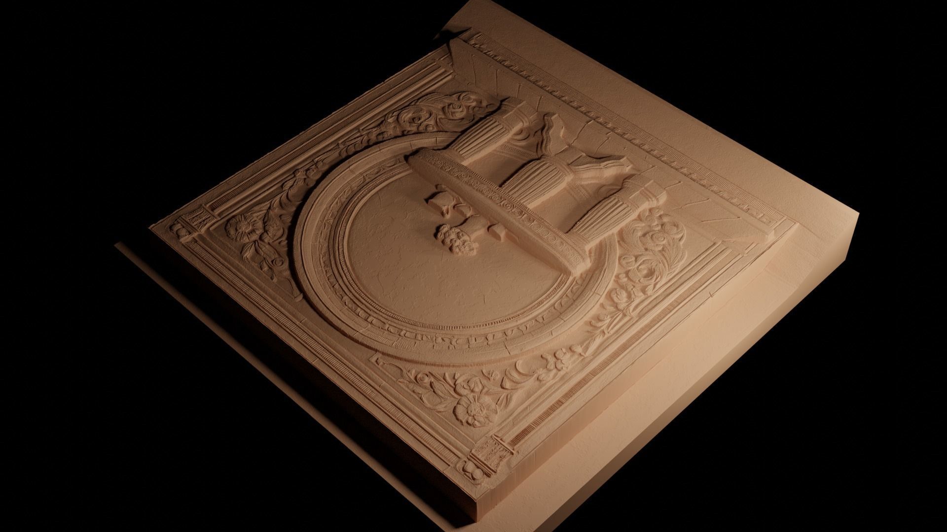 table CNC 3d Print High Relief Sand Casting 3D print model_4