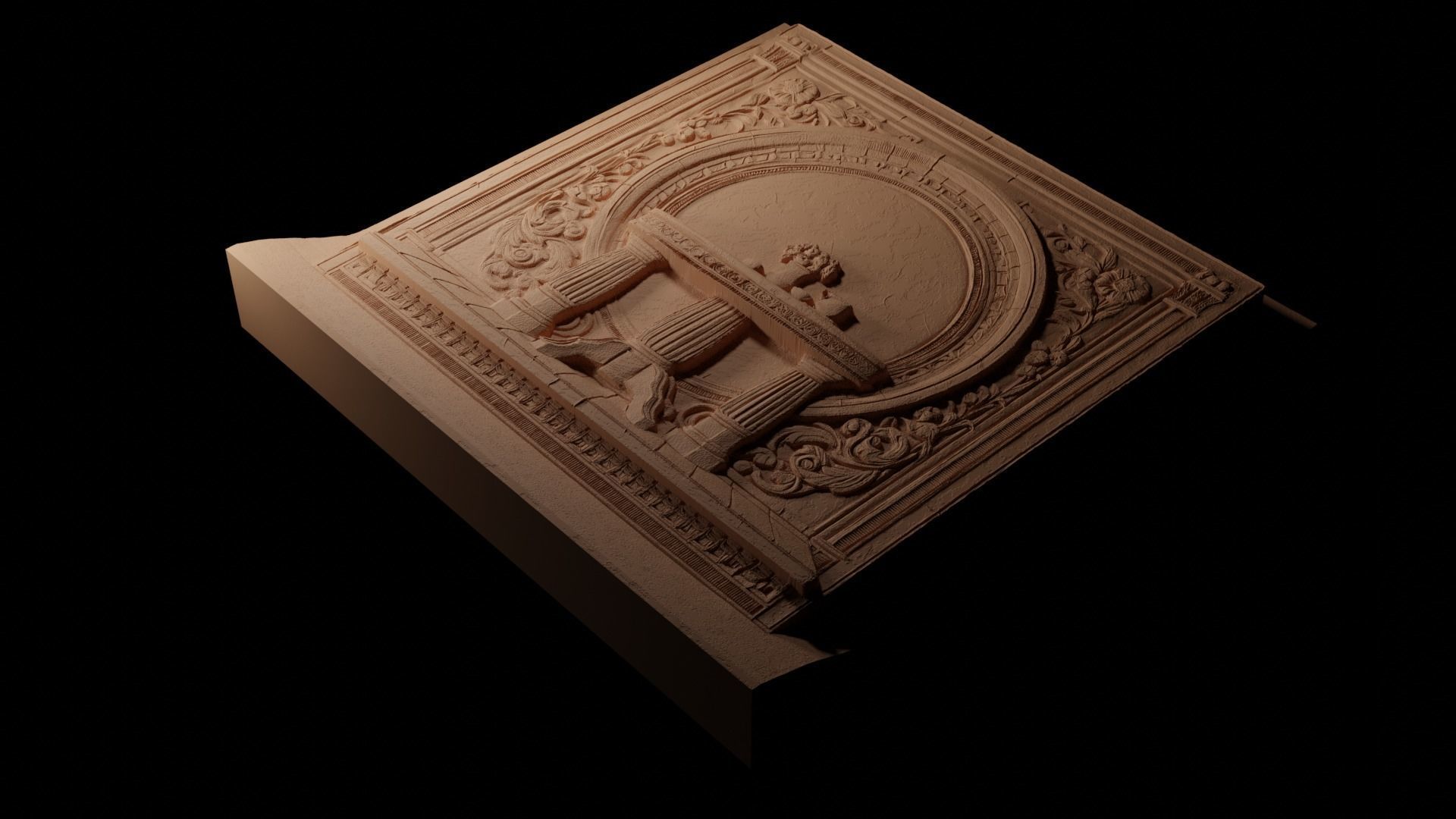 table CNC 3d Print High Relief Sand Casting 3D print model_1