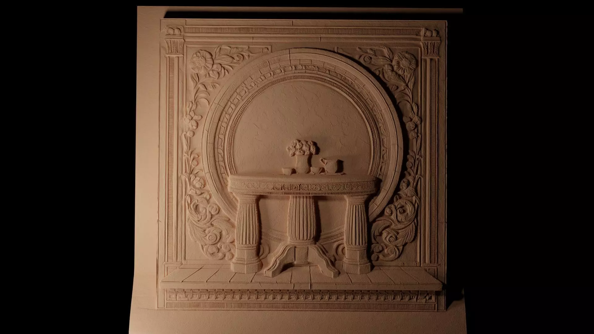 table CNC 3d Print High Relief Sand Casting 3D print model_0