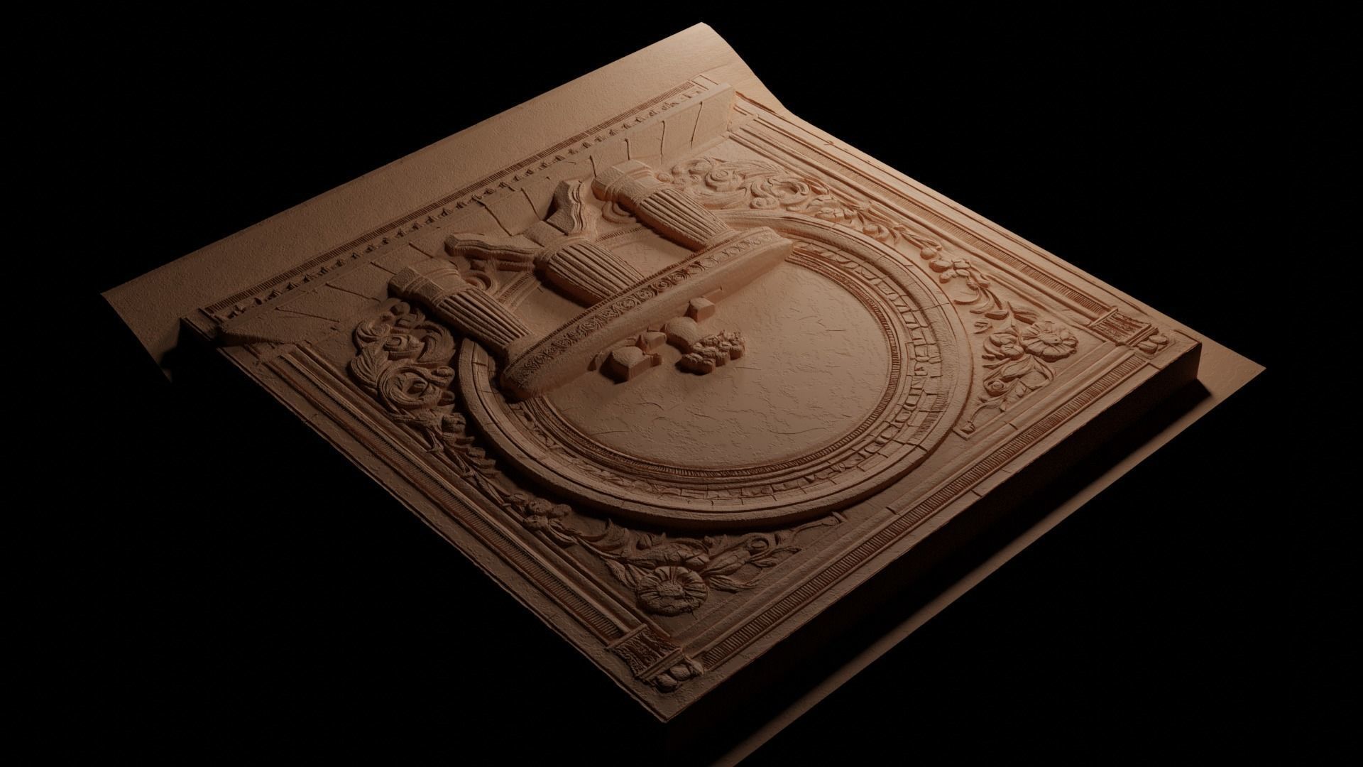 table CNC 3d Print High Relief Sand Casting 3D print model_3