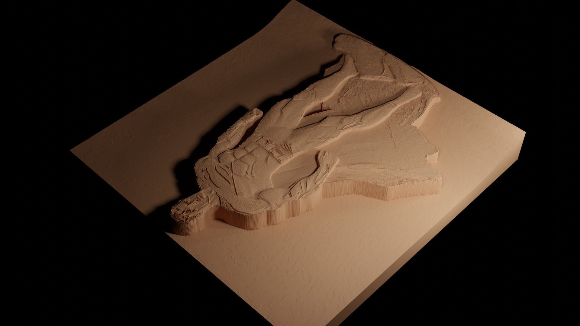 Superman CNC 3d Print High Relief Sand Casting 3D print model_4