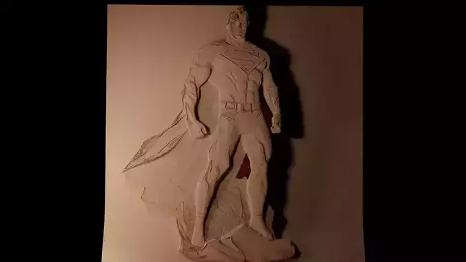 Superman CNC 3d Print High Relief Sand Casting 3D print model