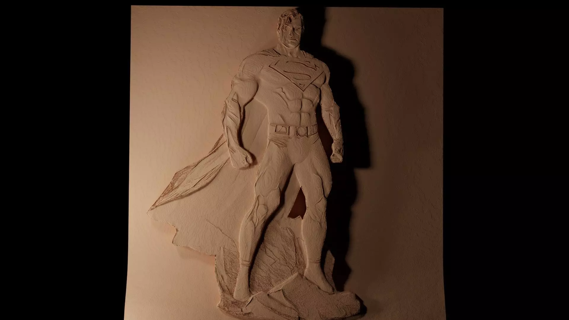 Superman CNC 3d Print High Relief Sand Casting 3D print model_0