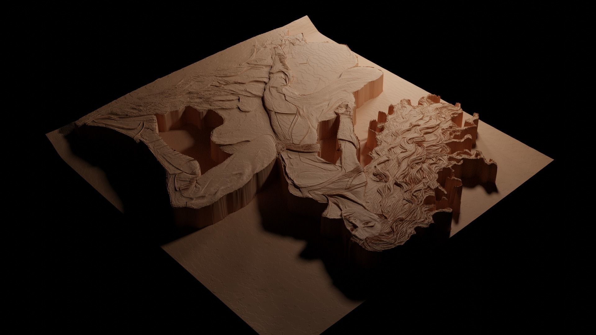 Storm Marvel CNC 3d Print High Relief Sand Casting 3D print model_3