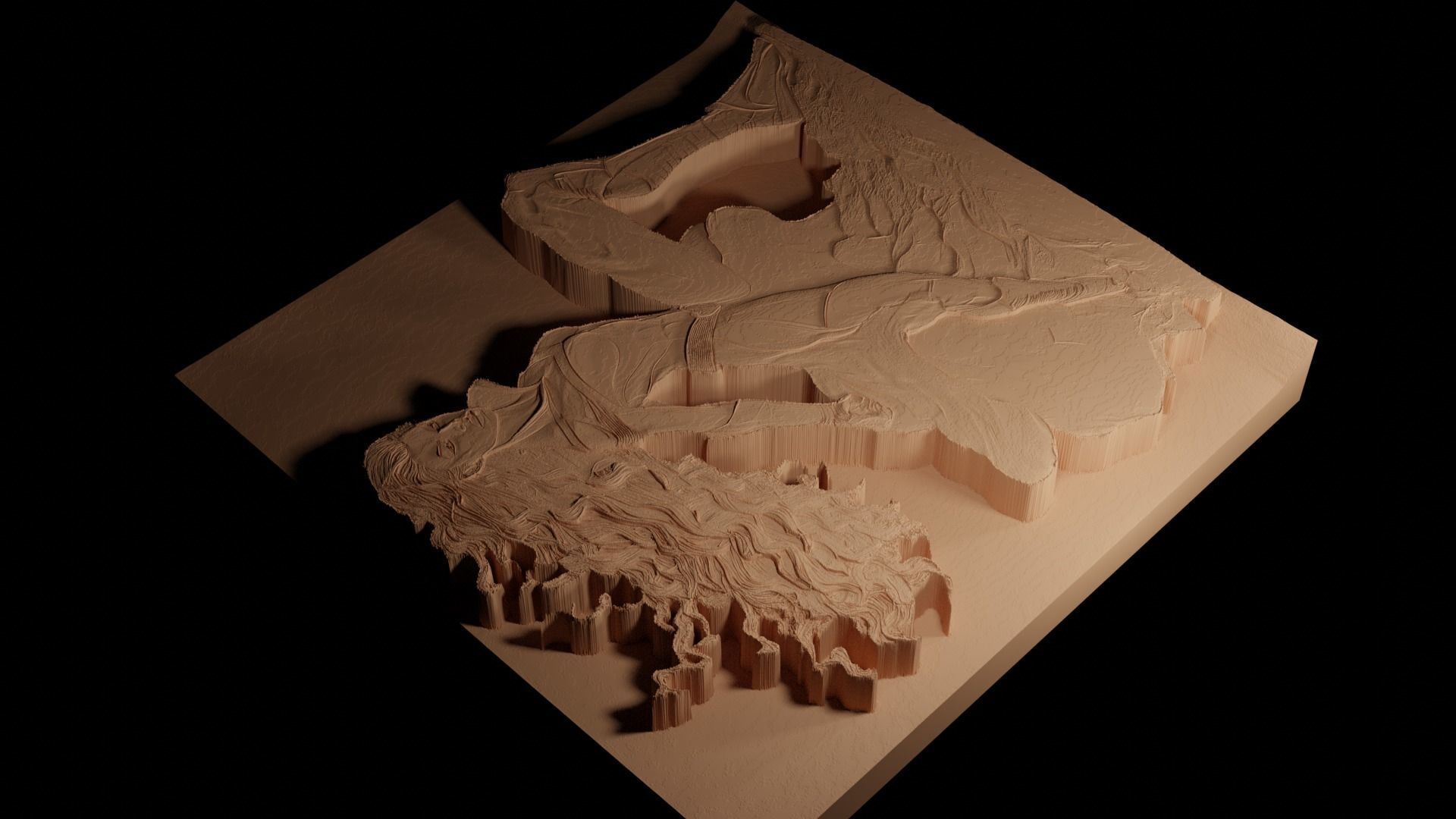 Storm Marvel CNC 3d Print High Relief Sand Casting 3D print model_4