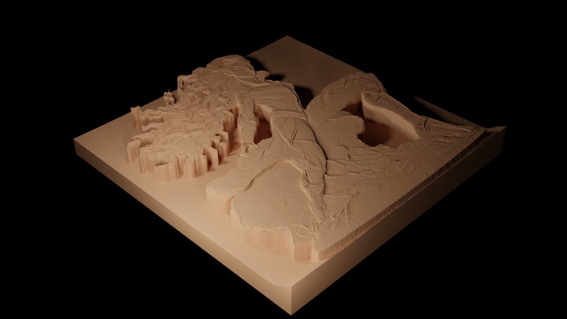 Storm Marvel CNC 3d Print High Relief Sand Casting 3D print model_2