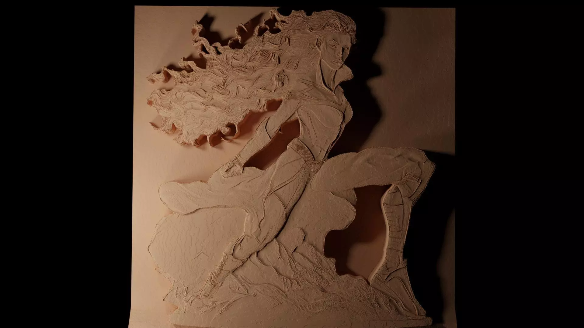 Storm Marvel CNC 3d Print High Relief Sand Casting 3D print model_0