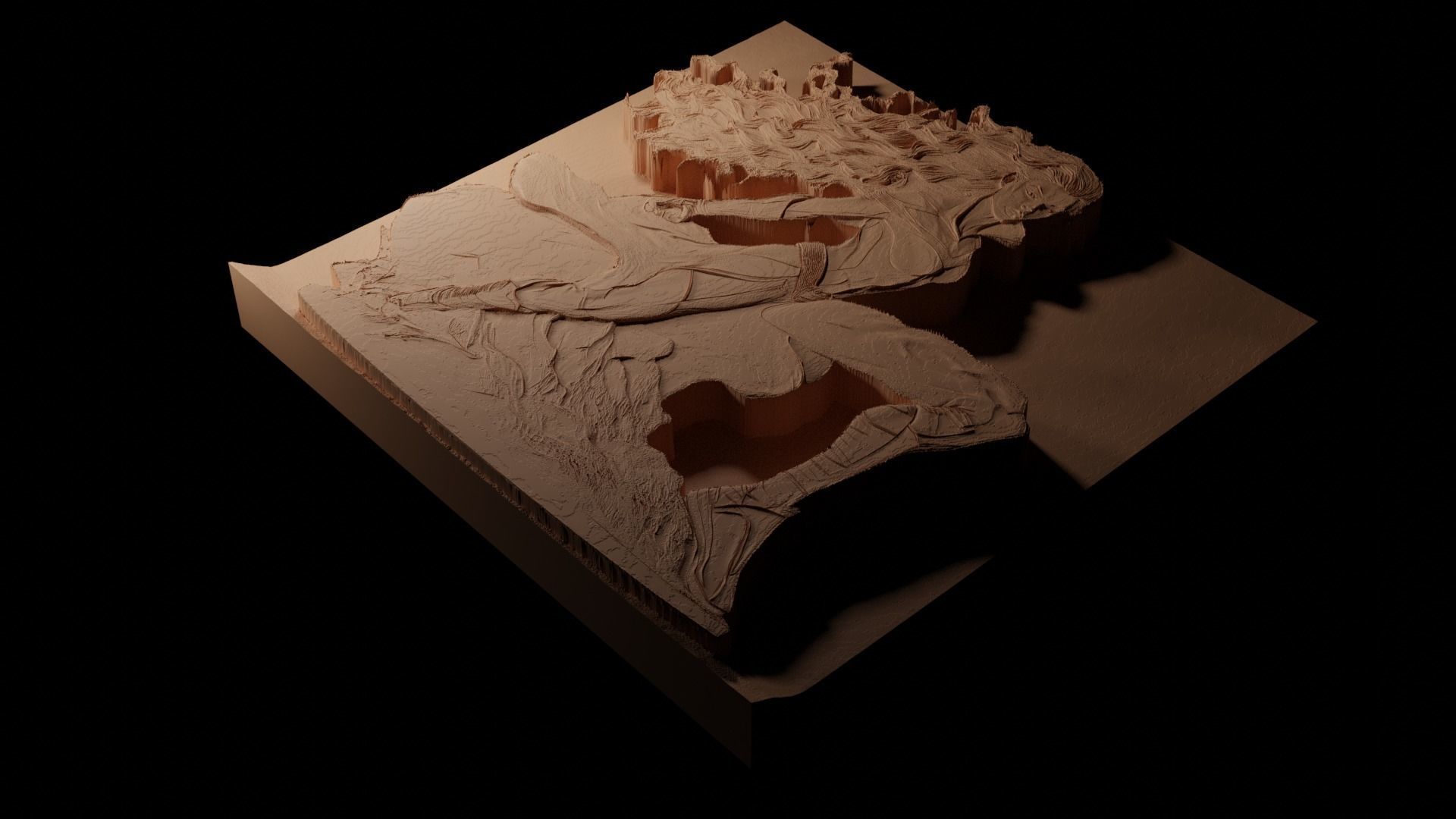 Storm Marvel CNC 3d Print High Relief Sand Casting 3D print model_1