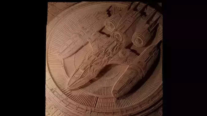 spaceship CNC 3d Print High Relief Sand Casting 3D print model