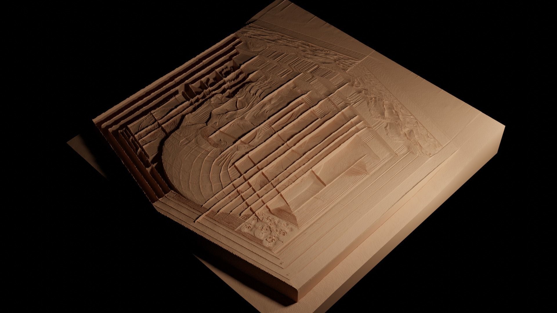 skull CNC 3d Print High Relief Sand Casting 3D print model_4