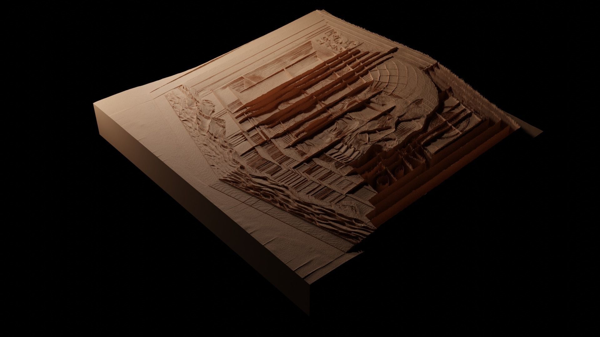 skull CNC 3d Print High Relief Sand Casting 3D print model_1