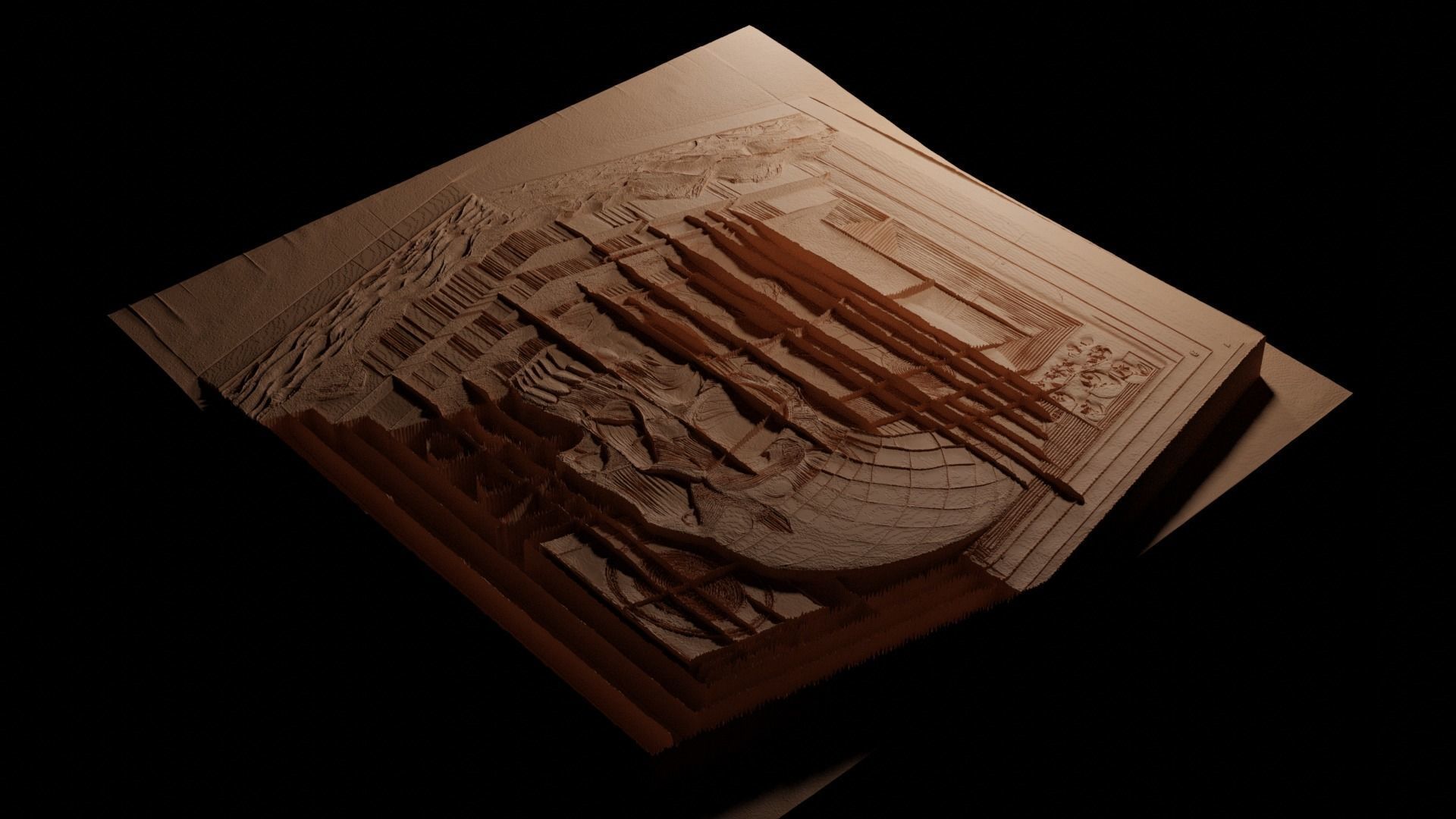 skull CNC 3d Print High Relief Sand Casting 3D print model_3